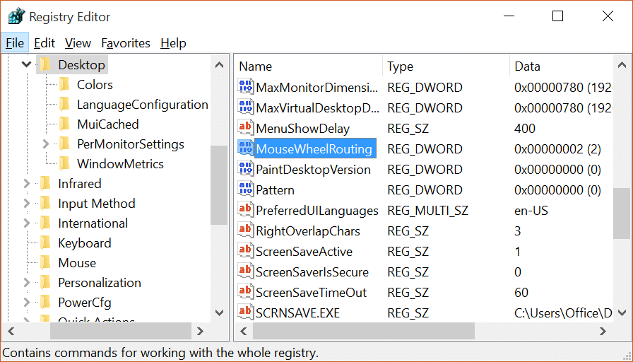 Activer ou désactiver le défilement de la fenêtre inactive Windows 10 pic3