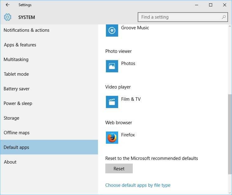 Changer le navigateur par défaut dans Windows 10 étape 5