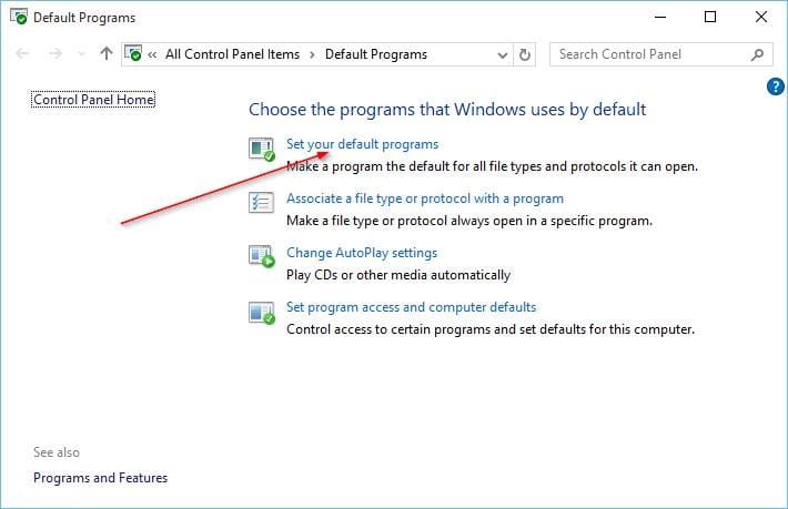Changer le navigateur par défaut dans Windows 10 step7