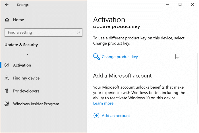 transférer la licence Windows 10 vers un nouvel ordinateur pic4