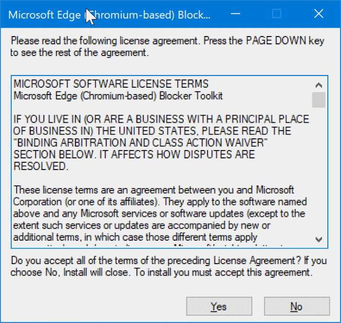 bloquer l'installation automatique de Chromium-based Edge dans Windows 10 pic1