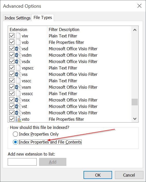 Demandez à Windows 10 de rechercher le contenu des fichiers pic4