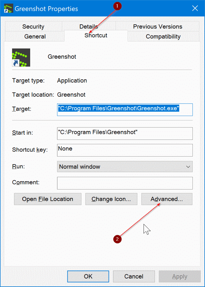 exécuter des programmes en tant qu'administrateur par défaut dans Windows 10 pic3