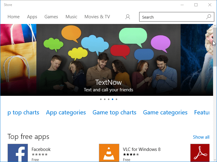 Installer des applications à partir du Store sans compte Microsoft Windows 10 pic2