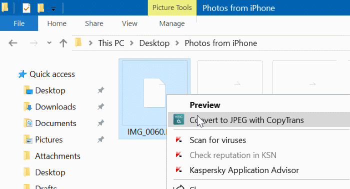 ouvrir les images HEIC dans Windows 7 et Windows 8 pic1