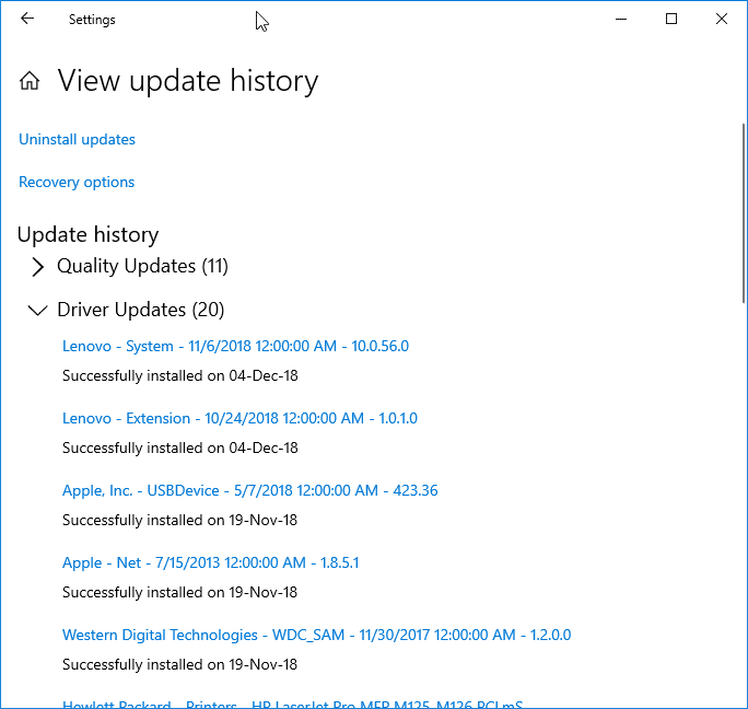 vérifier quand le pilote a été mis à jour dans Windows 10 pic1
