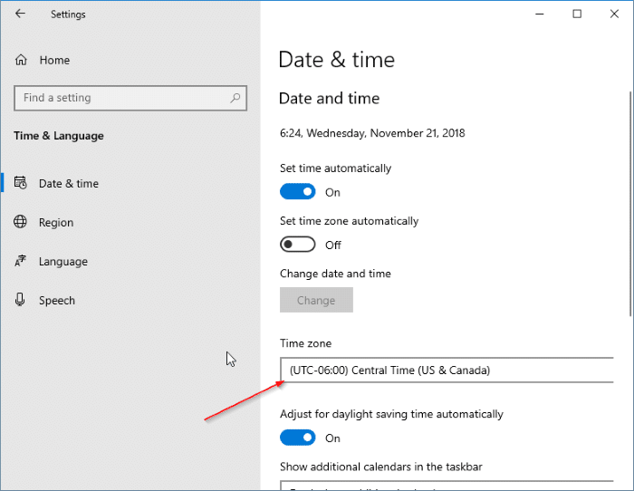 date et heure incorrectes dans Windows 10 pic1