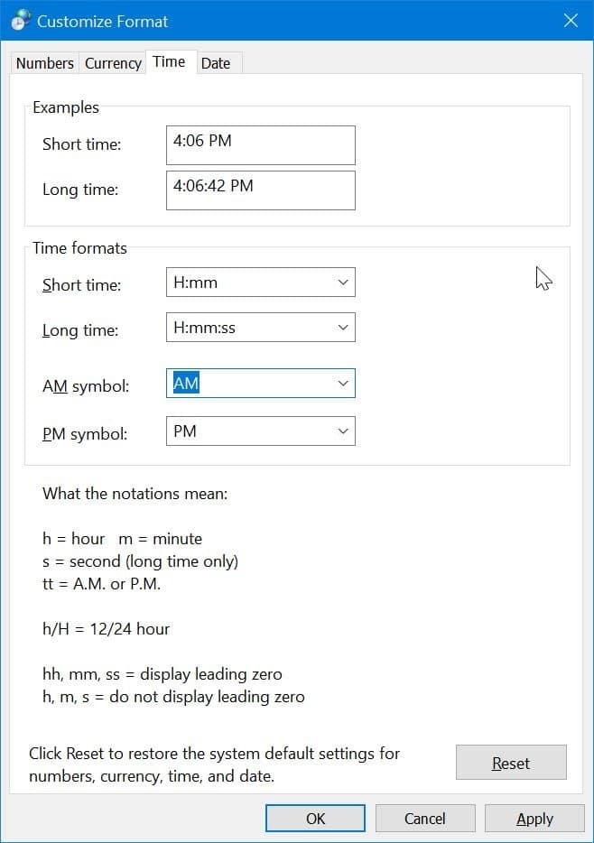changer l'heure au format 24 heures dans Windows 10 pic4