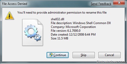 Remplacer Supprimer les fichiers DLL protégés dans Windows 7 et Vista pic4