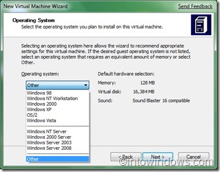 Système d'exploitation Virtual PC