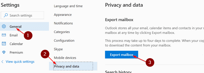 télécharger les e-mails et les contacts Outlook.com pic1.1