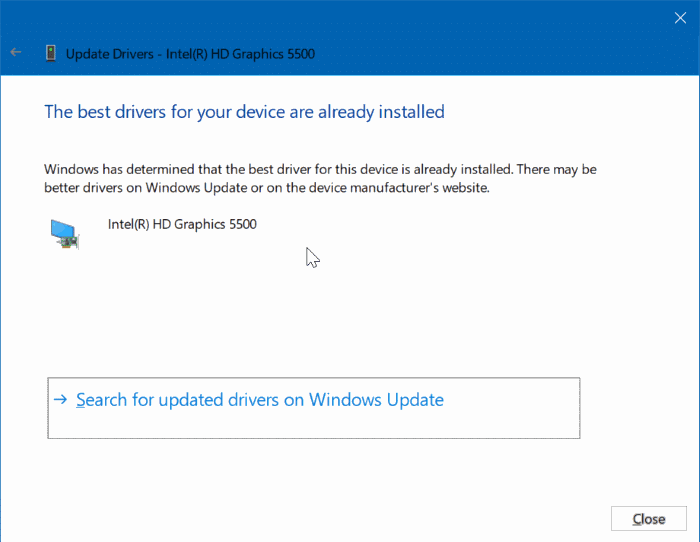 impossible de changer la résolution de l'écran dans Windows 10 pic5
