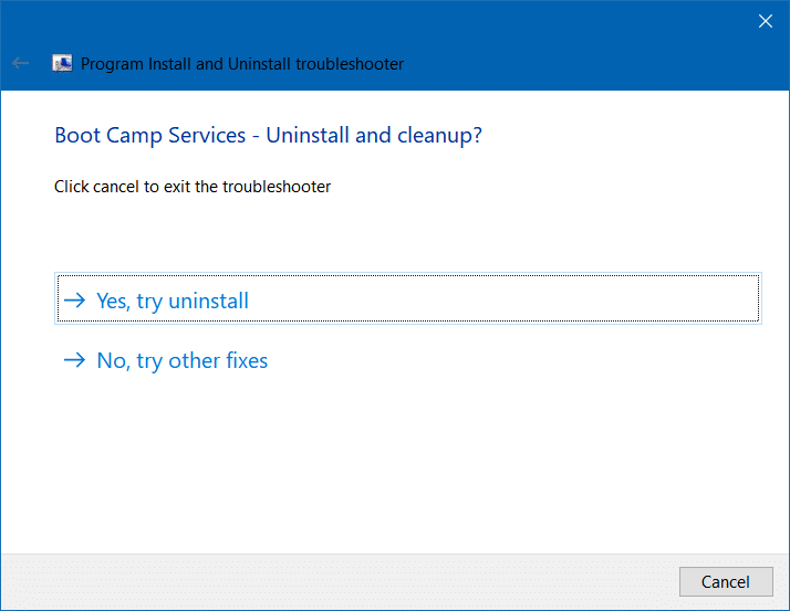 Désinstaller Boot Camp à partir de Windows 10 pic4