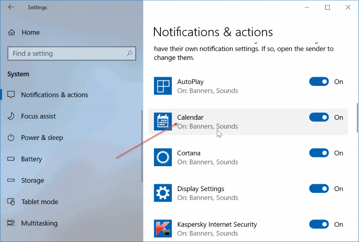 désactiver les notifications d'anniversaire dans Windows 10 pic1