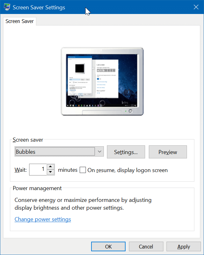 changer l'économiseur d'écran dans windows 10 pic2