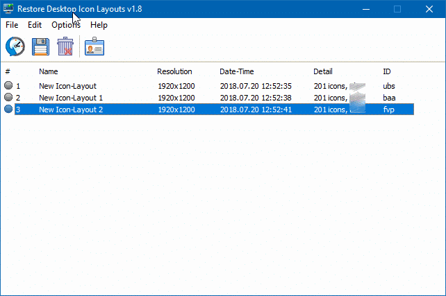 2 outils gratuits pour enregistrer et restaurer les positions des icônes du bureau dans Windows 10