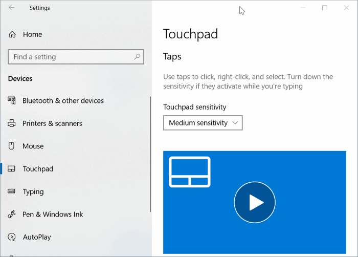 activer ou désactiver les gestes du pavé tactile dans Windows 10