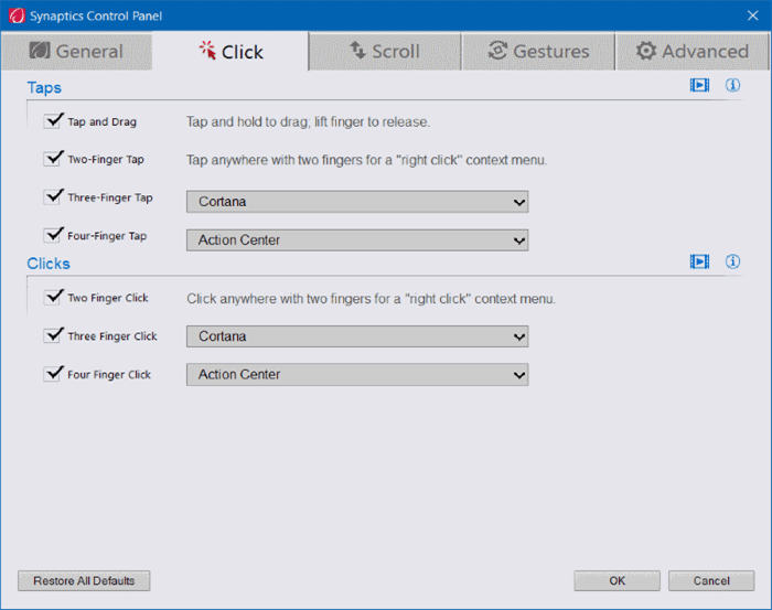 Activer ou désactiver les gestes du pavé tactile dans Windows 10 pic8