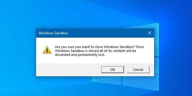 comment utiliser windows sandbox dans windows 10 pic3