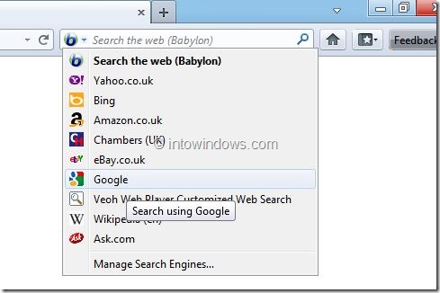 Supprimer Babylon Search de Chrome, Internet Explorer et Firefox Étape 6