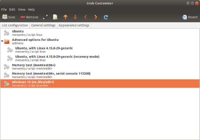 Définissez Windows 10 comme système d'exploitation par défaut pour le double démarrage avec Ubuntu (1)