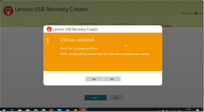 Créer une image USB Lenovo Recovery 11