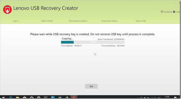 Créer une image USB Lenovo Recovery 14