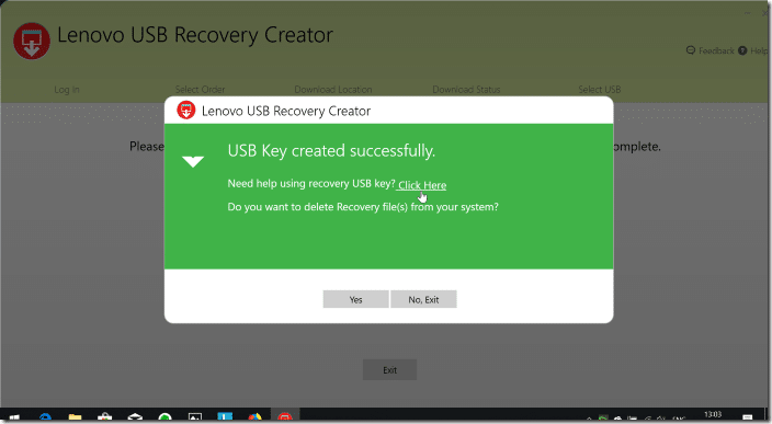 Créer une image USB Lenovo Recovery 16