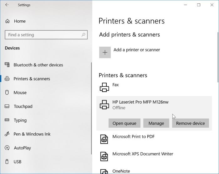 l'imprimante est hors ligne dans Windows 10 pic9