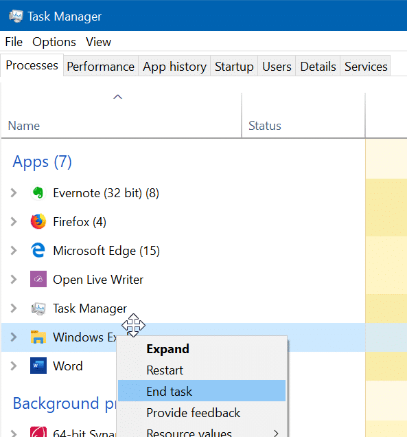 redémarrez le menu Démarrer dans Windows 10 pic5