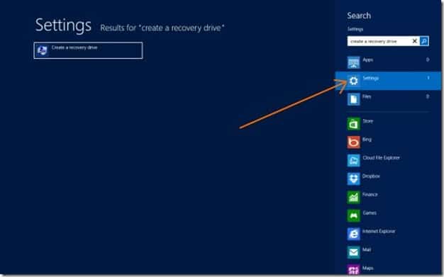 Supprimer la partition de récupération dans Windows 8 Step1
