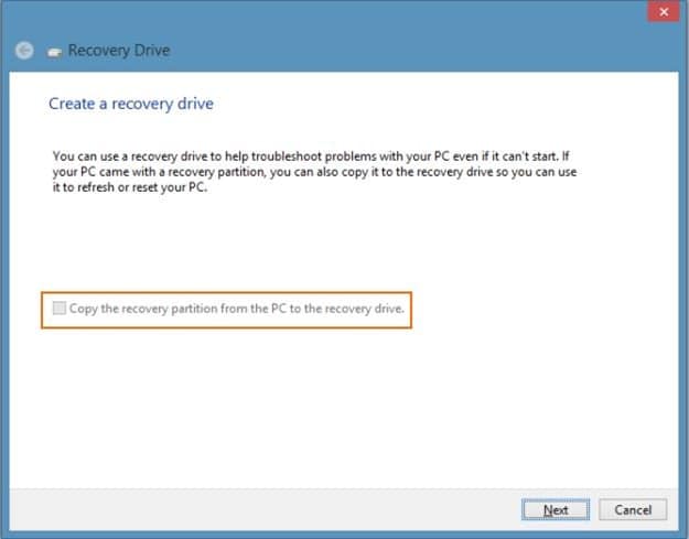 Supprimer la partition de récupération dans Windows 8 Step2