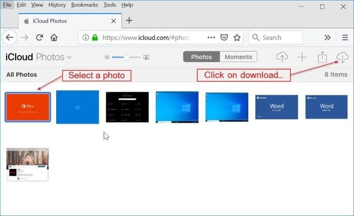 télécharger des photos icloud sur Windows 10 PC 5
