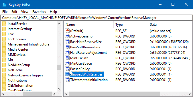 activer ou désactiver le stockage réservé dans Windows 10 pic1