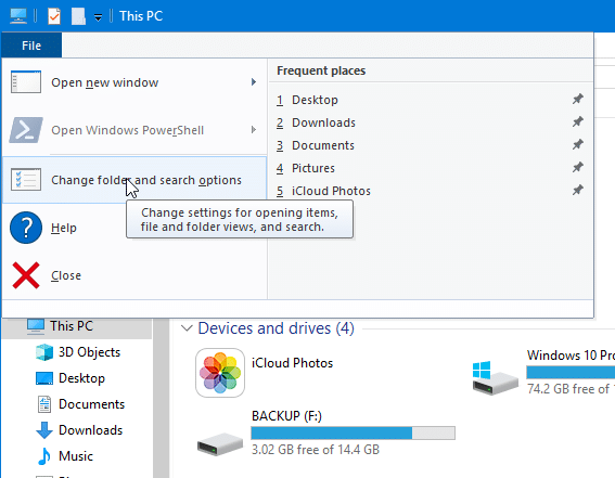 accès rapide ne montrant pas les fichiers récents dans Windows 10 pic1