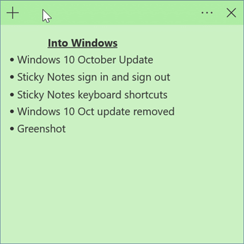 raccourcis clavier pour les notes autocollantes dans Windows 10