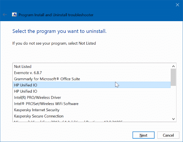 désinstaller les programmes qui ne seront pas désinstallés dans Windows 10 pic1