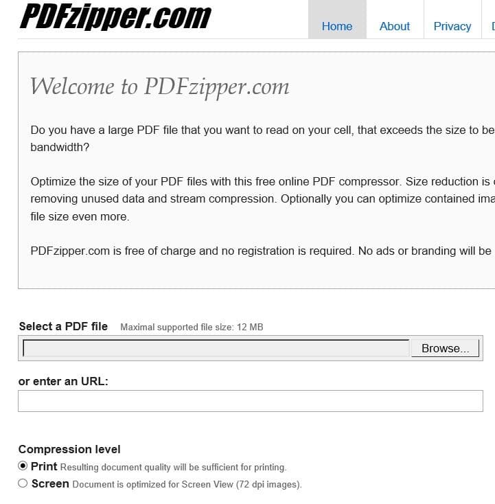 PDFzipper pour compresser les fichiers PDF
