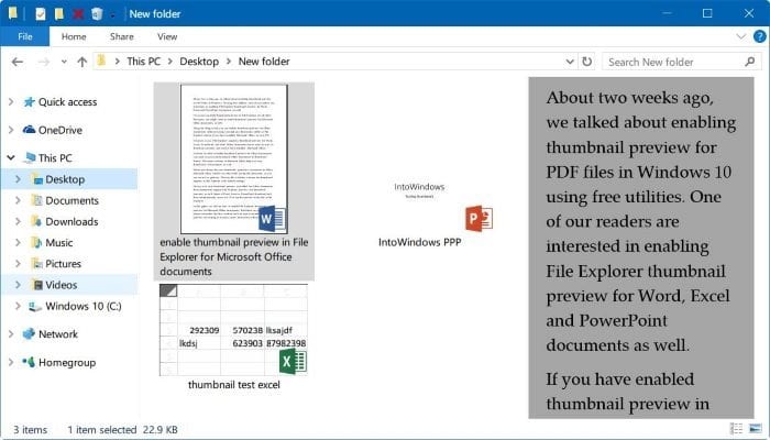 aperçu miniature pour l'explorateur de fichiers PowerPoint Word Excel (5)