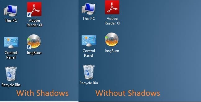Activer ou désactiver les ombres pour les textes du bureau dans Windows 10/8/7