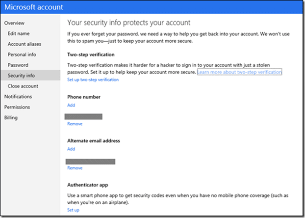 Activer la vérification en deux étapes pour votre compte Microsoft