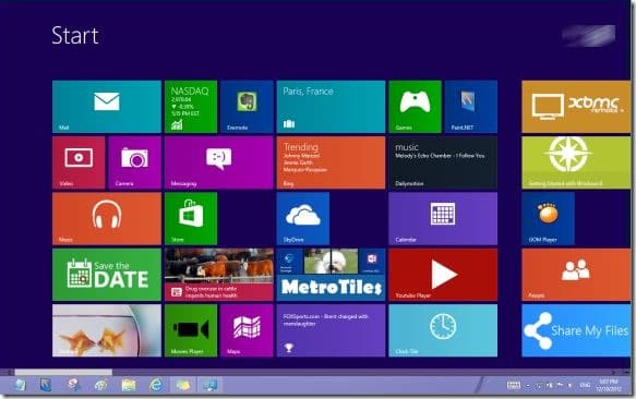 Afficher la barre des tâches sur l'écran de démarrage sous Windows 8