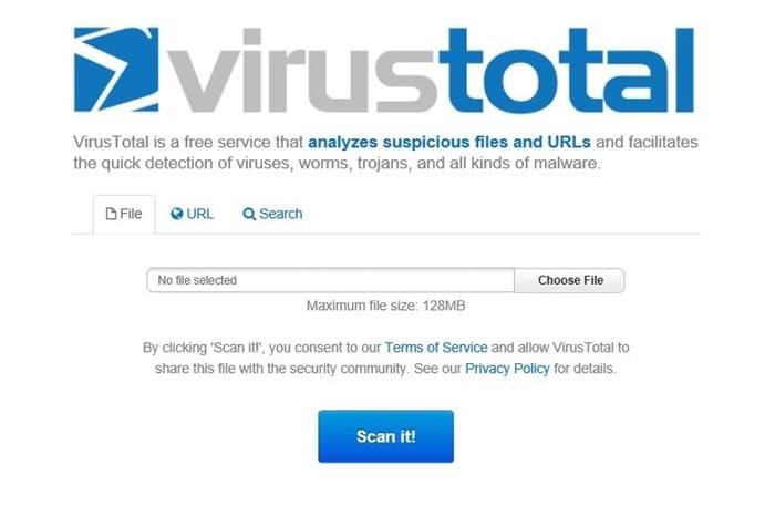 Analyse des fichiers en ligne pour les virus avant le