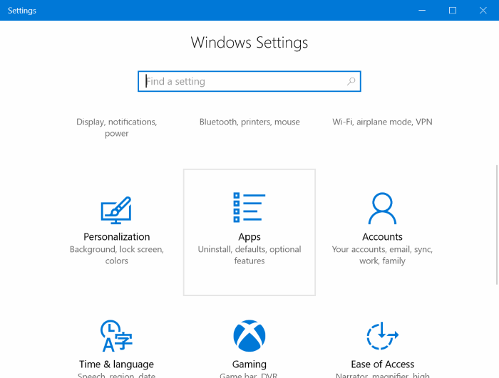 fonctionnalité de l'application dans la mise à jour Windows 10 Creators