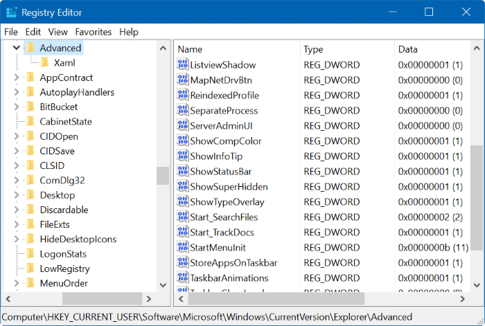 Augmenter le nombre d'éléments dans les listes de raccourcis dans Windows 10 step2