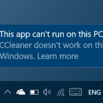 Cette application ne peut pas sexecuter sur cette erreur PC