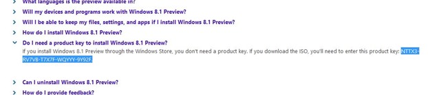 Cle de produit Windows 81 Preview