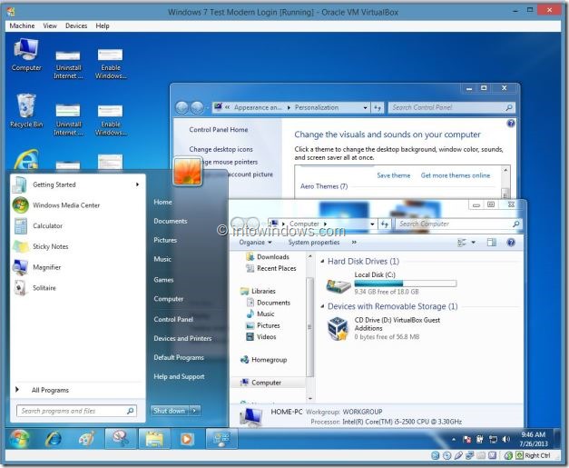 Activer Windows 7 Aero VirtualBox