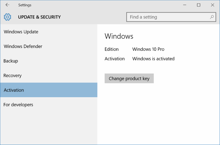 Activez Windows 10 avec la clé de produit Windows 7, 8, 8.1