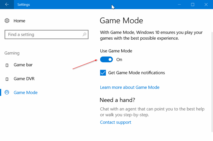 activer le mode jeu dans Windows 10 pic1